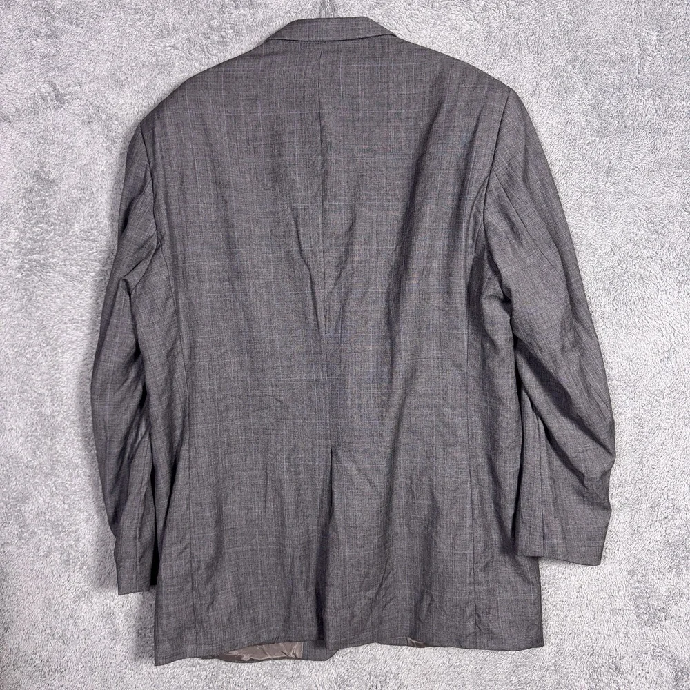 Ralph Lauren Blazer Men 46L Wool Suit Jacket Windowpane Herringbone Glen
